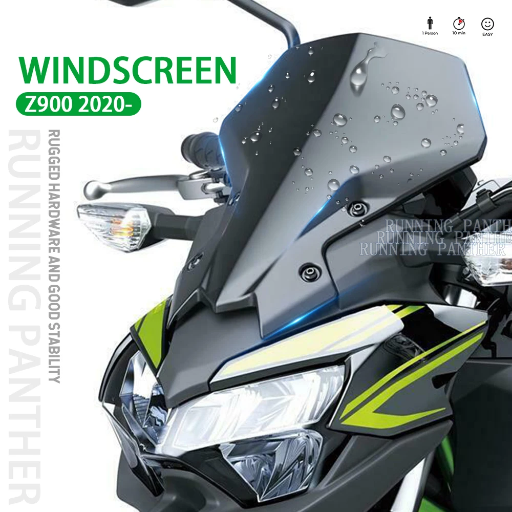 Подходит для KAWASAKI Z-900 Z 900 Z900 Z650 2020 2021 2022 Мотоцикл Спортивный Туристический Ветровое стекло Козырек Козырька Дефлектор Изображение 4