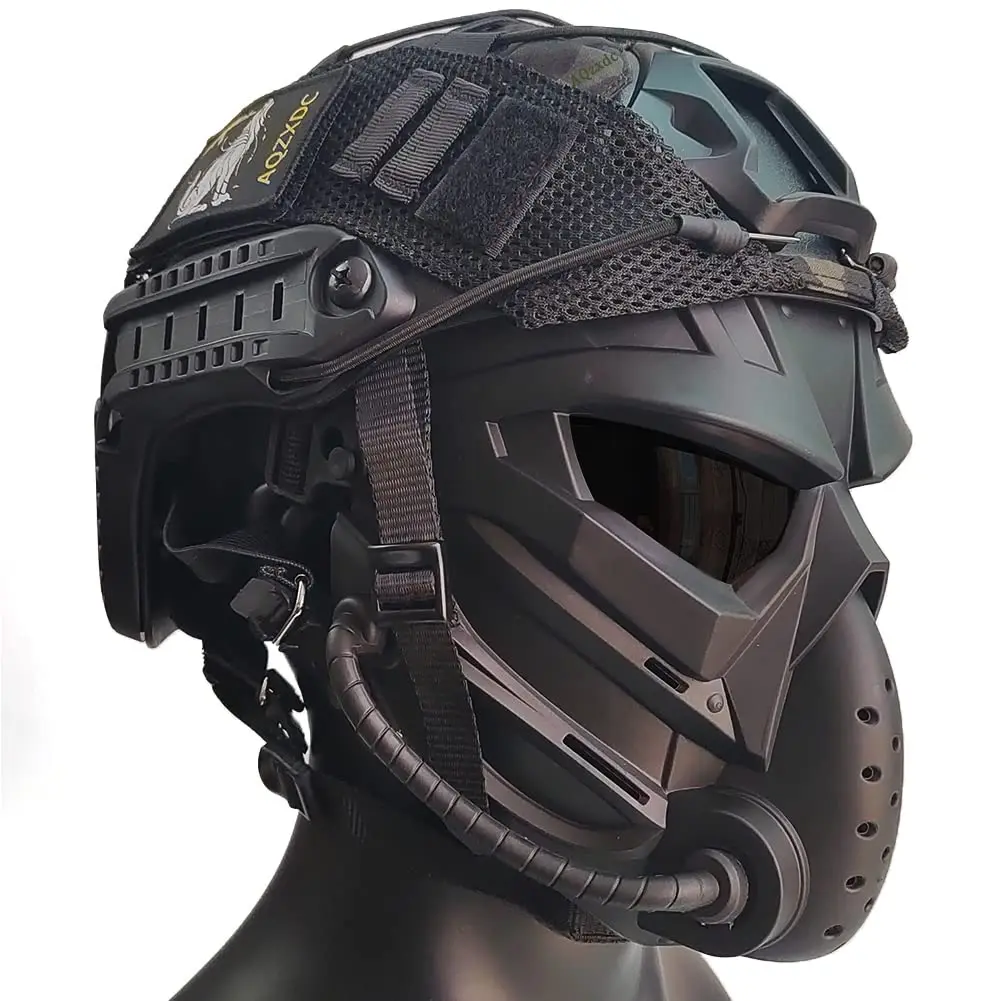 Страйкбольный шлем и пейнтбольная маска В сочетании со шлемом и балаклавой CQB Combat с близкого расстояния для полной защиты лица Изображение 0