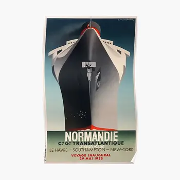 Normandie Vintage 1935 A M Cassandre Плакат Современное Винтажное Украшение Комнаты Искусство Забавный Принт Фреска Домашняя Настенная Картина Без Рамки