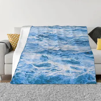 Океан, ультрамягкое флисовое одеяло для спальни, одеяло для автомобильного дивана, теплая фланель