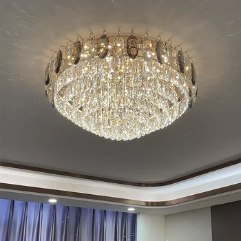 Роскошная люстра из золотого хрусталя для потолочного освещения гостиной современная гостиничная инженерия нестандартные светильники