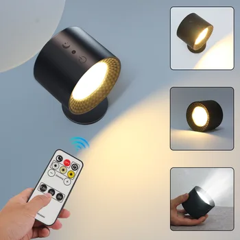 Светодиодные настенные светильники для помещений с USB-аккумулятором, Регулируемое вращение на 360 Градусов, Современные скандинавские светильники для декора спальни