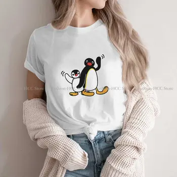 Классическая уникальная футболка из полиэстера с рисунком Пингу Одежда для креативных подарков высшего качества